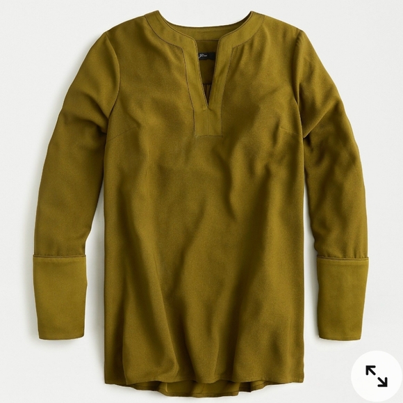 J. Crew Tops - J Crew V-Neck Tunic in Satin-backed Crepe